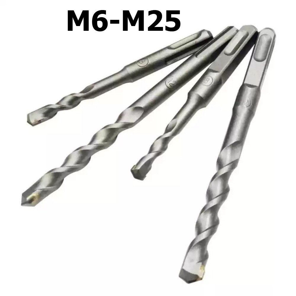 [MHJ] M6-M25 Square Shank Chrome Steel Impact Drill Bit Extended Cement Drill Bit Wall Drill Bit