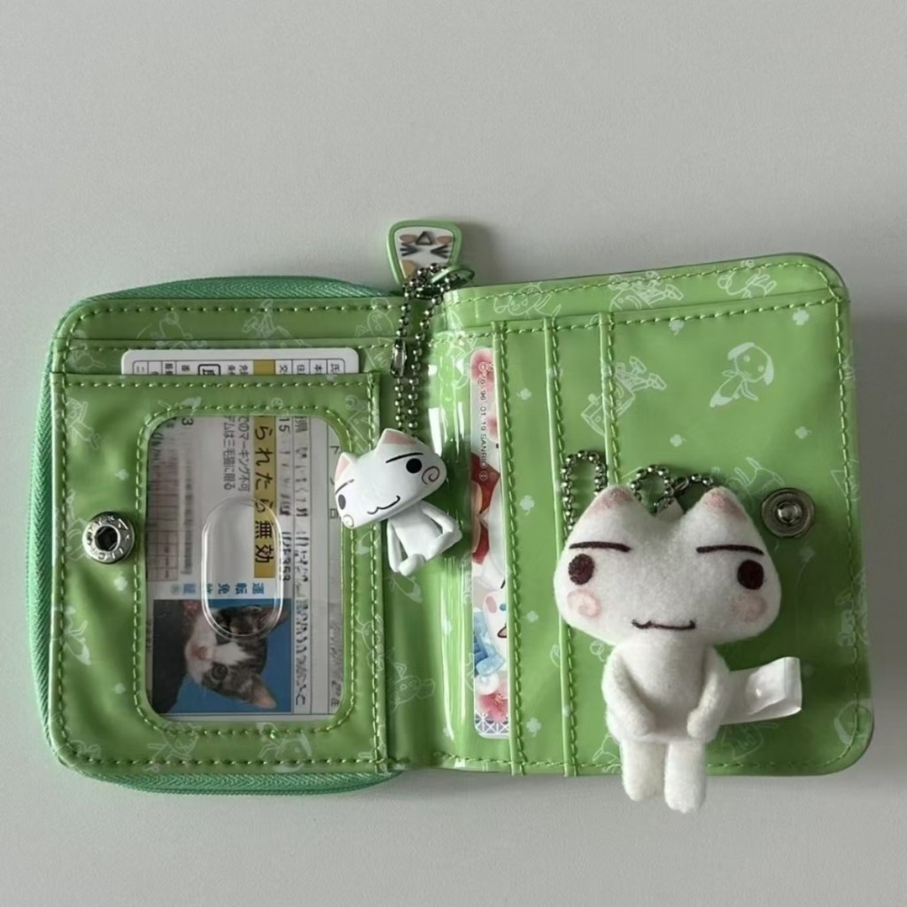 ผู้ถือบัตรเปลี่ยนการ์ตูนซิปการจัดเก็บนักเรียนขนาดเล็กขนาดใหญ่-ความจุกระเป๋าสตางค์สไตล์ใหม่น่ารักสไตล์สั้น