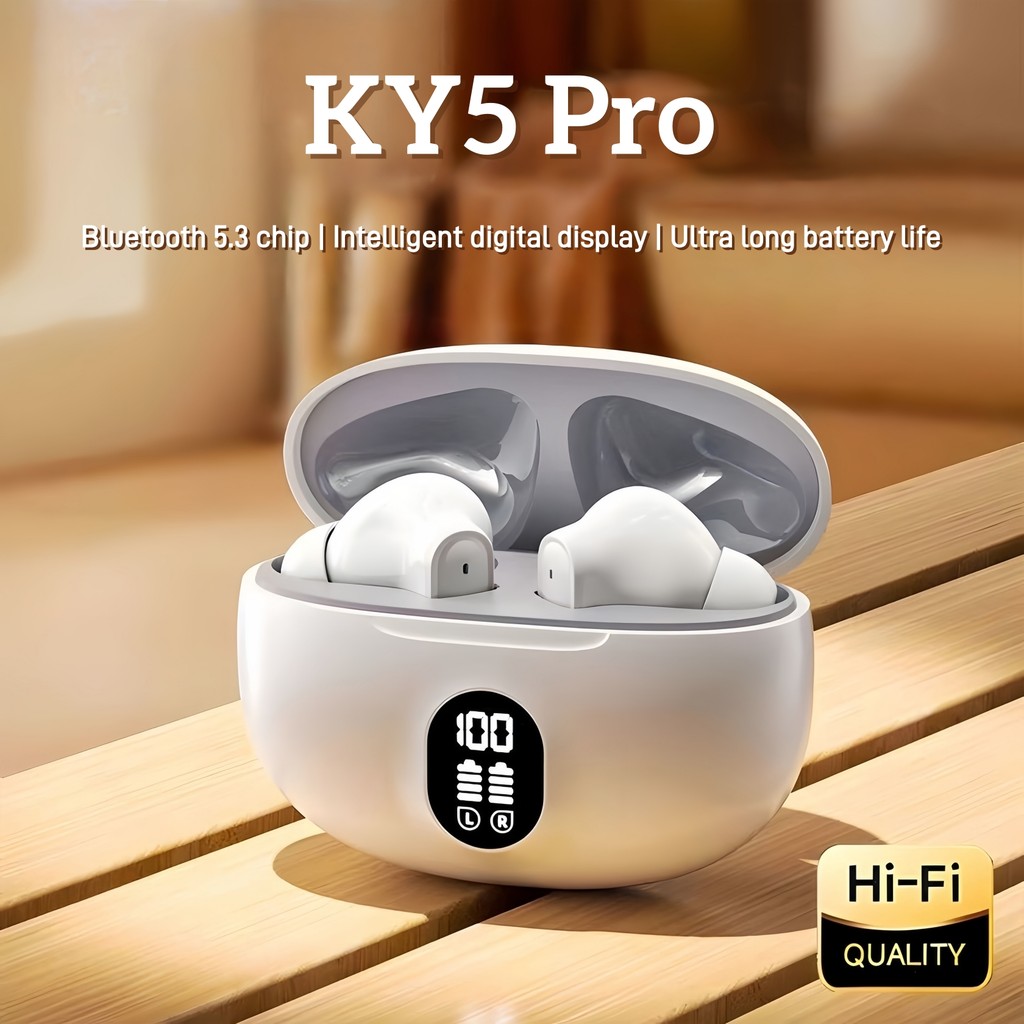 KY5 Pro ที่อุดหูหัวซิลิโคนบลูทูธไร้สาย In Ear, คุณภาพเสียงสูง Fidelity, โทร HD, ระบบควบคุมแบบสัมผัสอัจฉริยะ