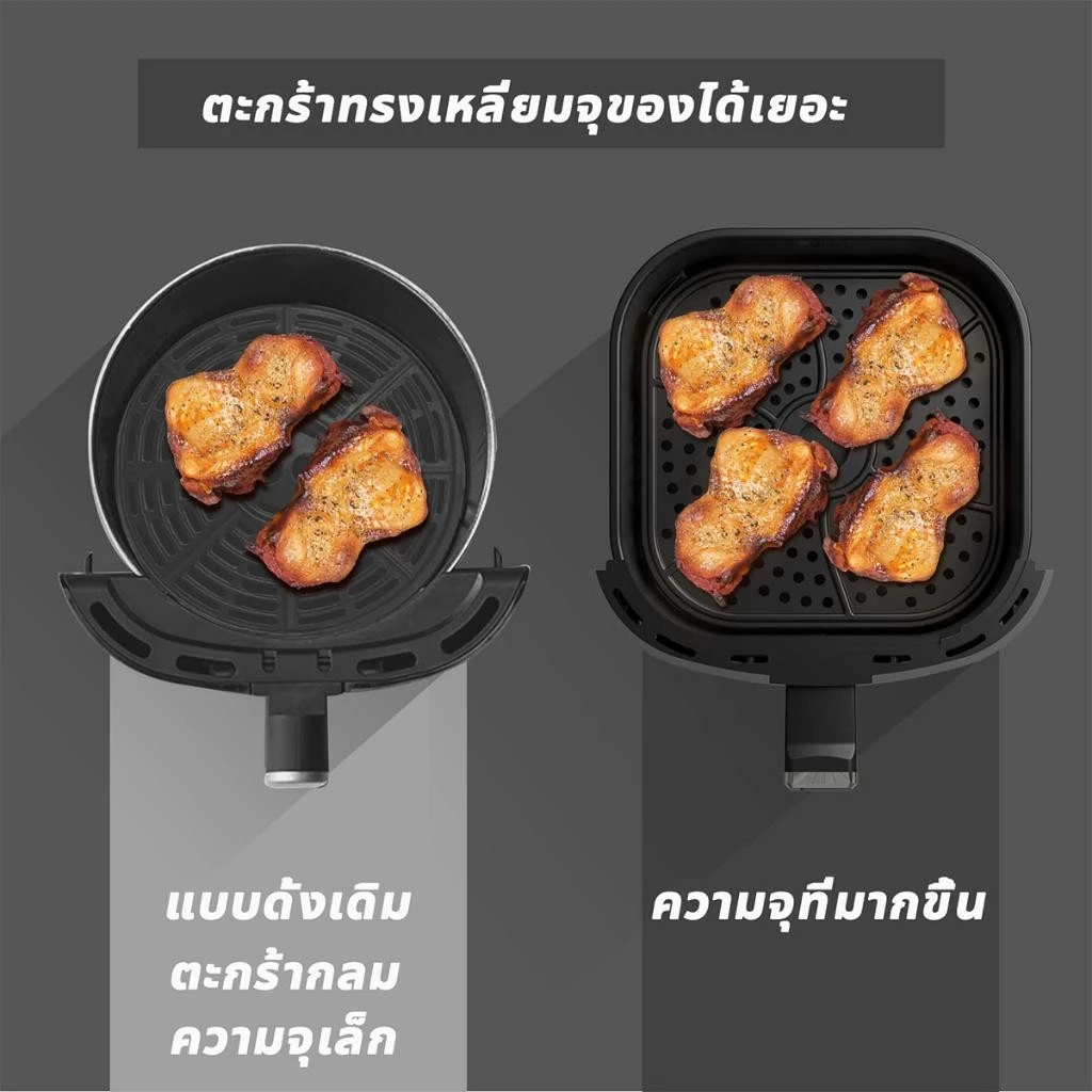 หม้อทอดไร้น้ำมัน ไก่ทั้งตัวสามารถทอดได้ หมุนเวียนลมร้อน 360° ประหยัดพลังงาน หมอทอดไร้น้ํามัน หม้ออบไร้น้ำมัน air fryer thumbnail 8