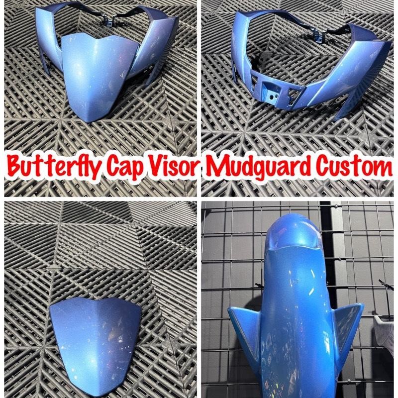 ผีเสื้อ Y15 Visor Y15 kepala Cap V2 V1 Mudguard Custom Butterfly