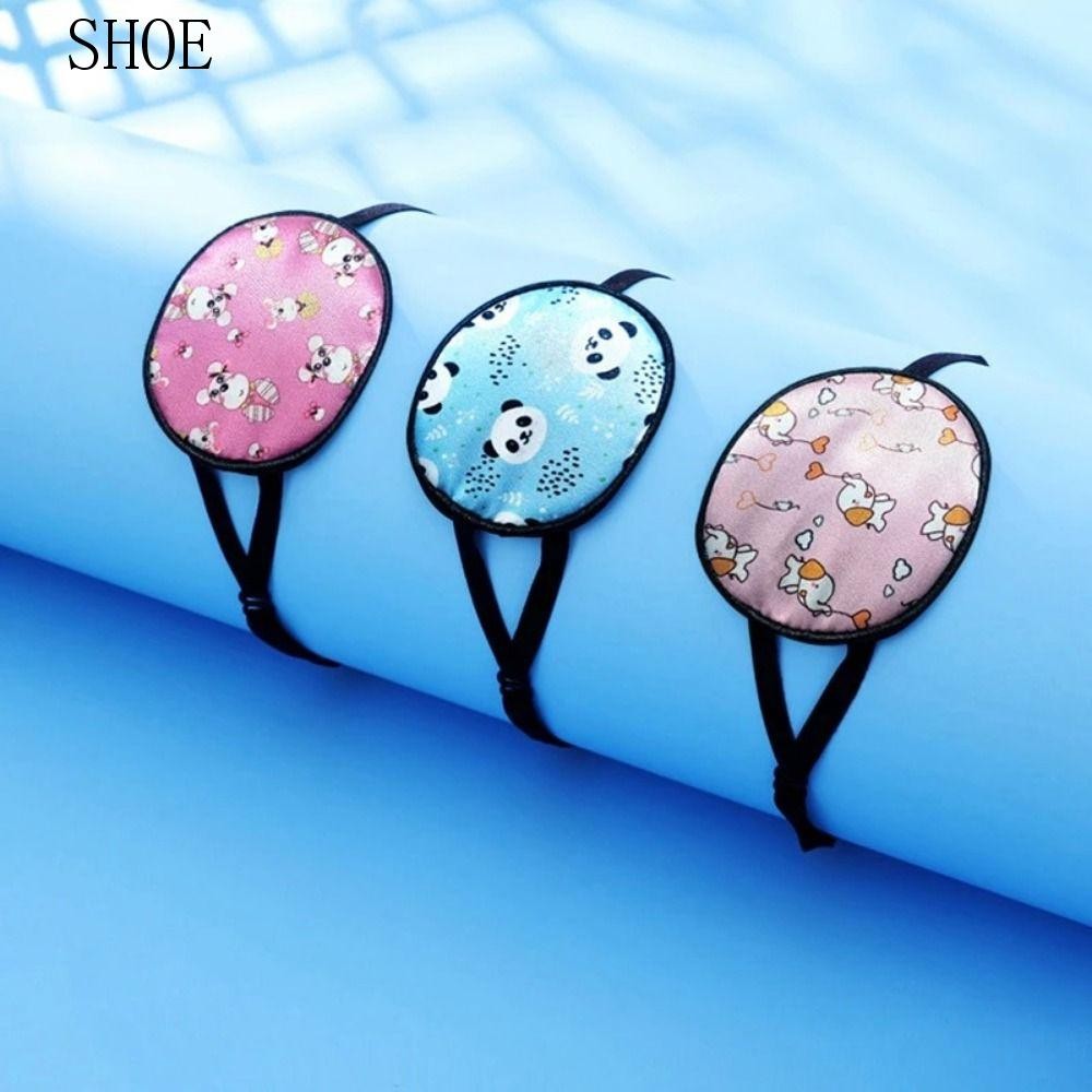 SHOE ผ้าปิดตาไหมเด็ก, การดูแลการมองเห็นสบายเด็ก Amblyopia Eye Patch, Mulberry Silk Cute Astigmatism Correction Cute Cartoon Eye Patch Kid