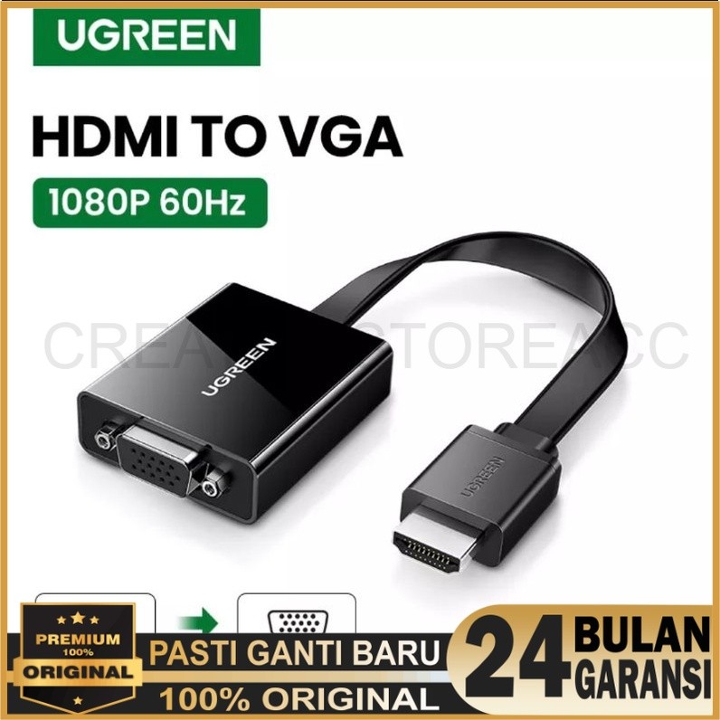Ugreen VGA Female to Hdmi Male Adapter for Laptop PC Projector - Ugreen 40248 40253 40224 40264 4024