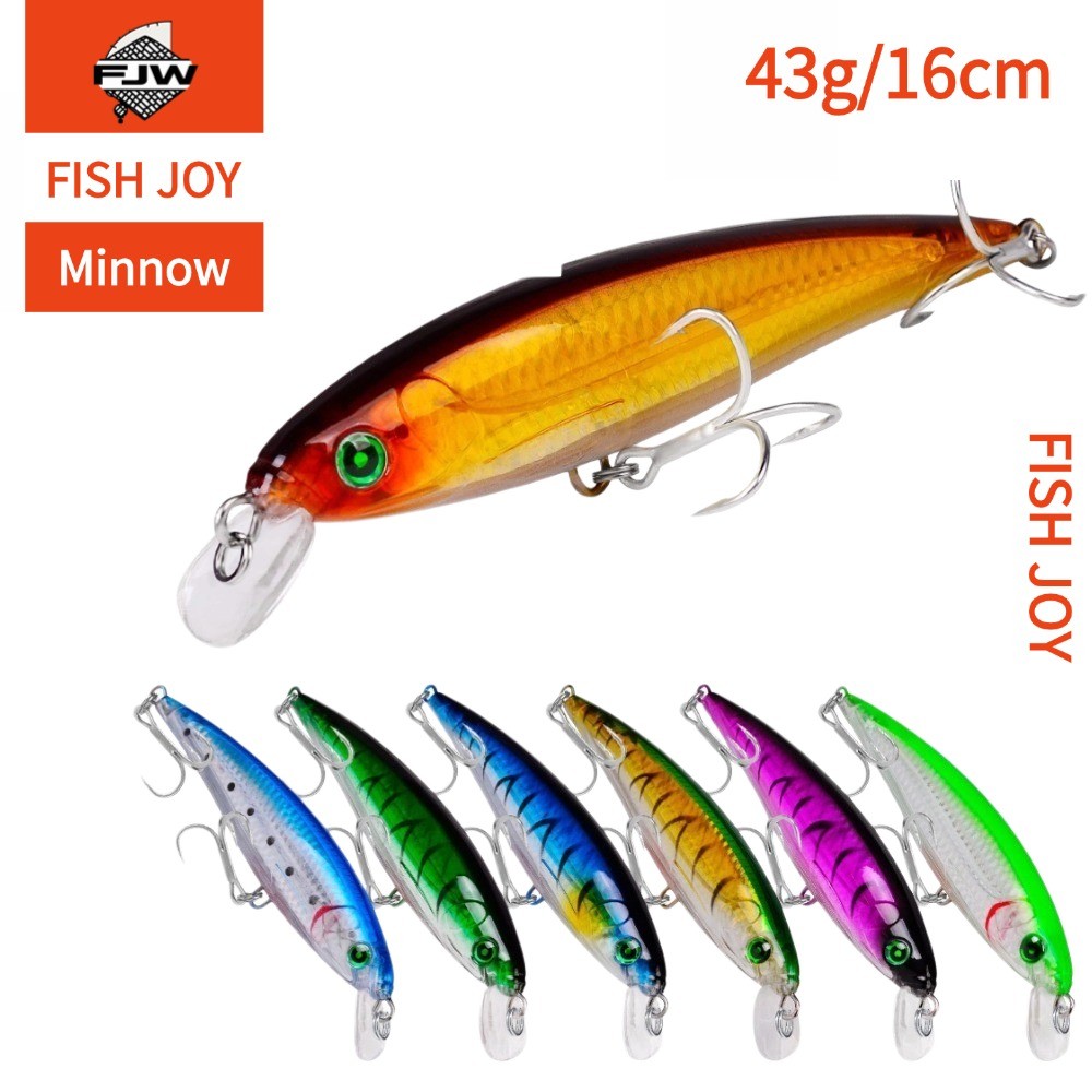 F16 ตกปลา ปลาปลอม เหยื่อเรืองแสง 3D ตาปลา สีสันสดใส ลายพราง ลายสาดสี ปลายแหลม สะพานเหยื่อ