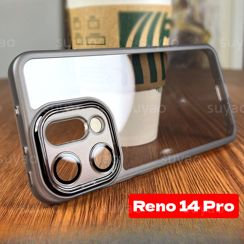สําหรับOppo Reno 15 Pro Max 15F 14 14Pro 13 13F 2025 เคสโทรศัพท์สแควร์ปลอกReno15Pro Reno14Pro F 14F Clear Softคู่เปลือกกันกระแทกTPUชุบโปร่งใสแฟชั่นปกหลัง