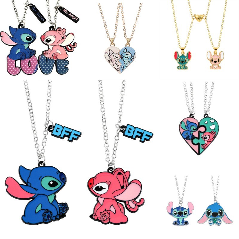 น่ารัก Anime Stitch จี้สร้อยคอสําหรับผู้หญิงผู้ชาย Creative BFF คู่สร้อยคอเครื่องประดับของขวัญ