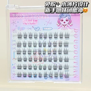 Snow Rose Lashes - ขนตาดอกทานตะวันแบบมีกาวในตัวกระดาษบางเฉียบ | No Glue No Removal Cluster Lashes สําหรับปาร์ตี้และกล้อง | ไม่แพ้ง่าย นํากลับมาใช้ใหม่ได้