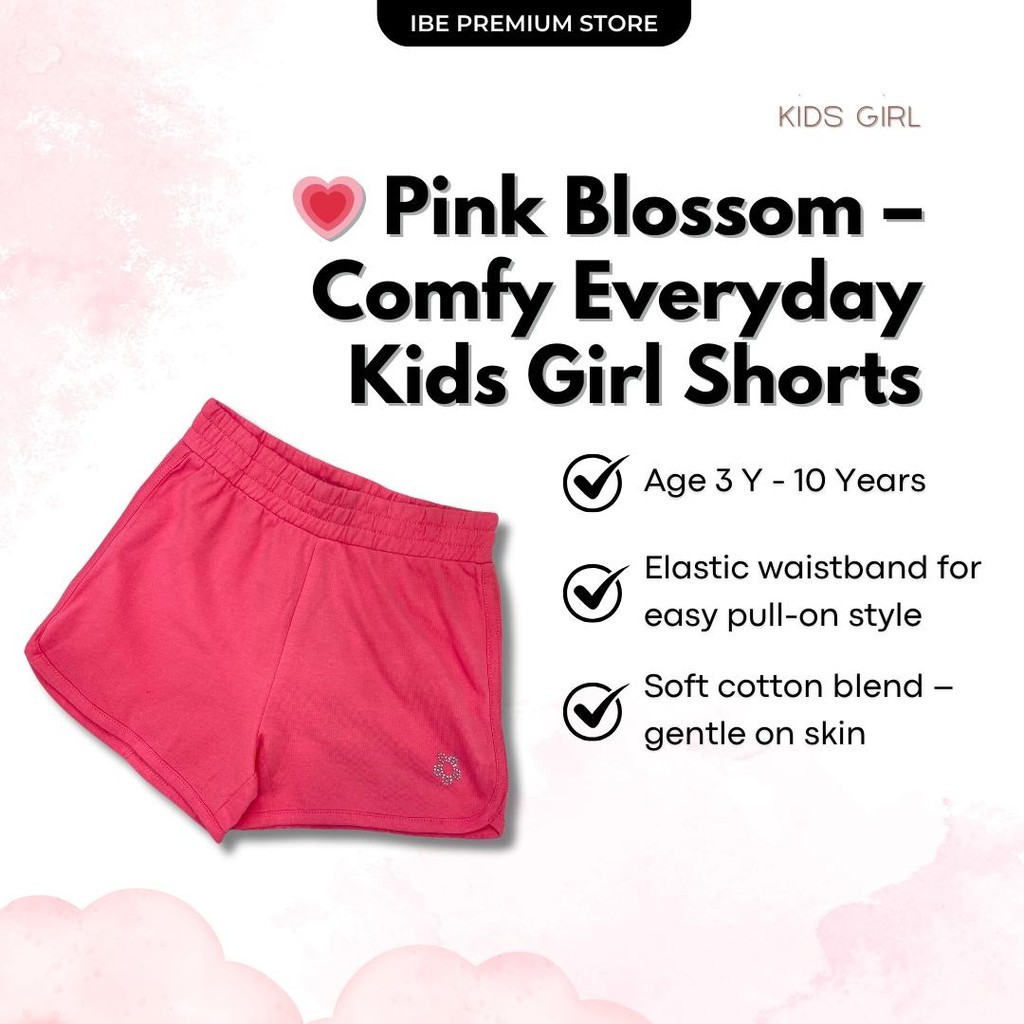 OVS Kids Girl Pink Blossom – กางเกงขาสั้น Comfy Everyday (3Y - 10 ปี)