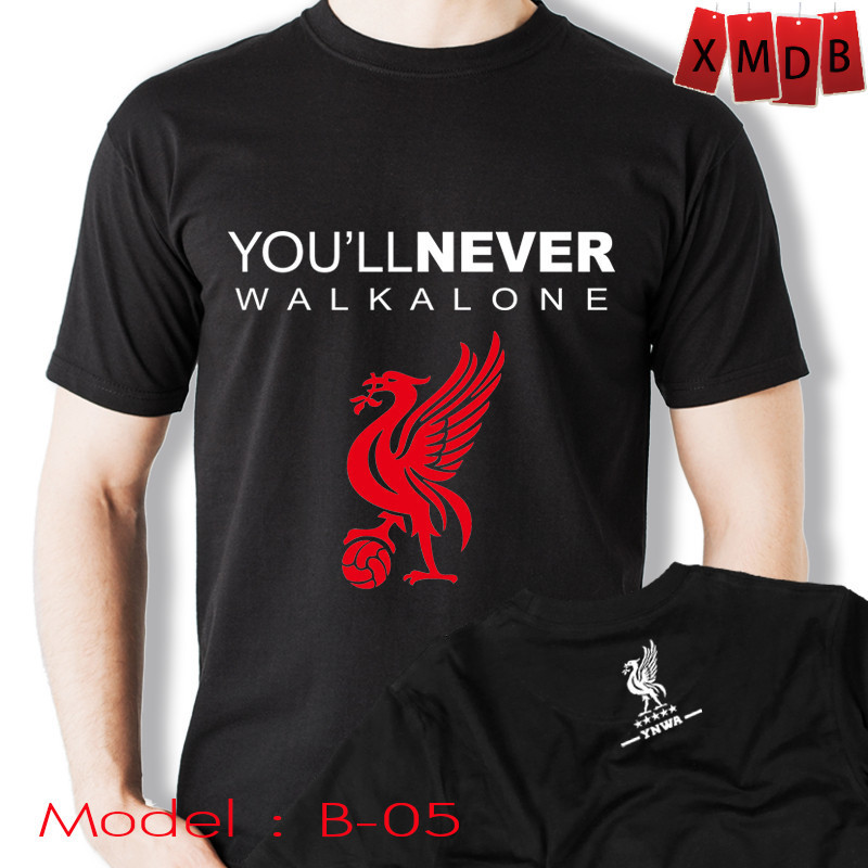 COD เสื้อยืด You'll Never Walk Alone Liverpool FC T-Shirt You'll Never Walk Alone ผ้า cotton printed