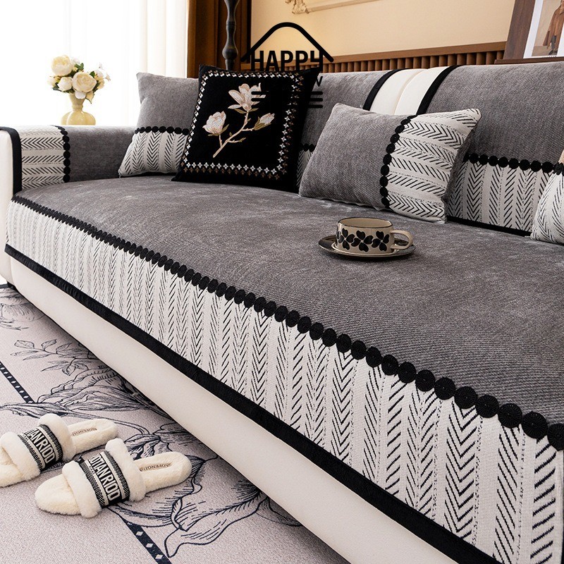 HAPPY HOMLIV เบาะโซฟากันลื่นป้องกันรอยขีดข่วนแมว