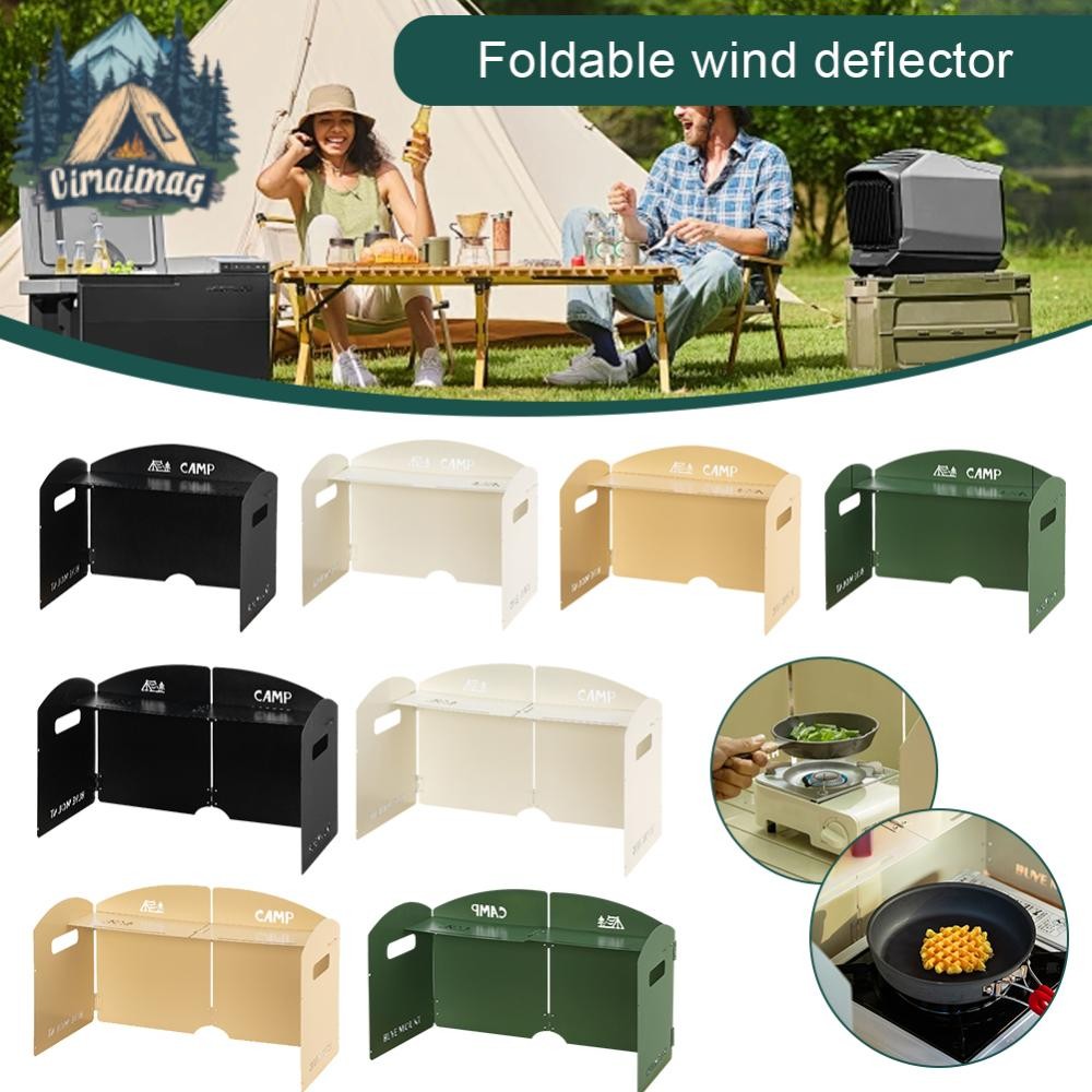 พับตั้งแคมป์ลมโล่เตาแก๊สแบบพกพาหน้าจอกันลมสําหรับทําอาหารบาร์บีคิว
