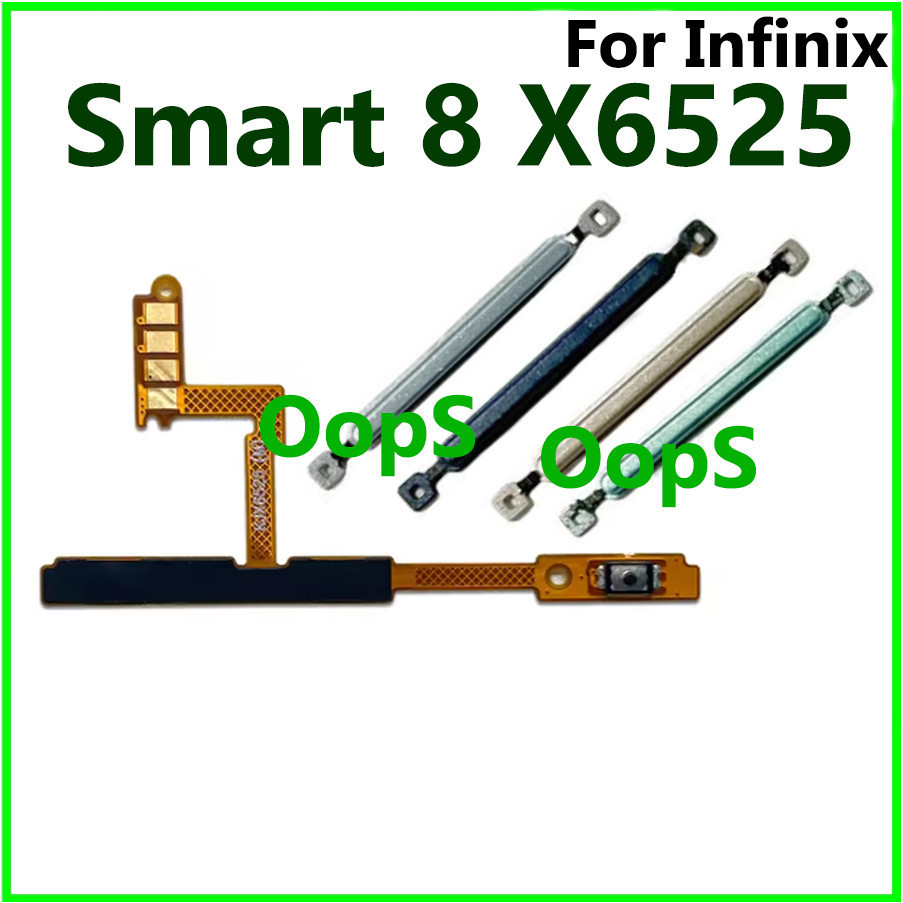 สําหรับ Infinix Smart 8 X6525 โทรศัพท์ปุ่มด้านข้าง Flex Keys ปุ่มปิดระดับเสียงขึ้นลงด้านข้างสายริบบิ้น