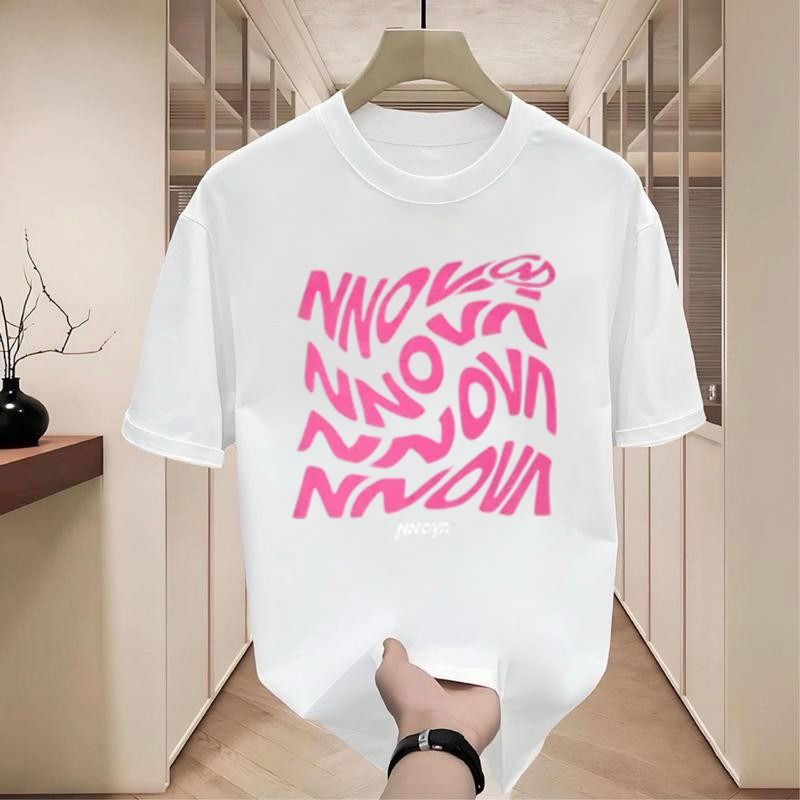 เสื้อยืดแขนสั้น เสื้อยืด สกรีนลายตัวหนังสือฮิตๆ เสื้อยืดสตรีทแฟชั่น โอเวอร์ไซส์คนอ้วน สไตล์อเมริกัน ใส่ได้ทั้งชายและหญิง