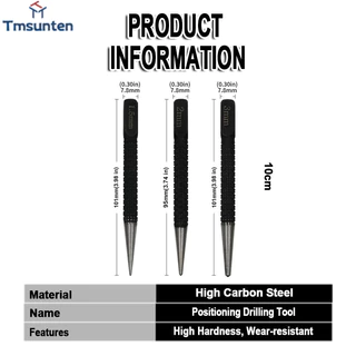 🛒ดอกนำศูนย์ 3 ดอก 3 ขนาด เหล็กนำศูนย์ อุปกรณ์มาร์คตำเเหน่ง เจาะรู แข็งแรง จุดตำแหน่ง Tmsunten