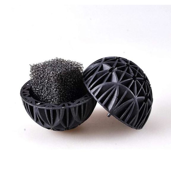 Bio Ball พร้อมฟองน้ํา Aquarium Filter Media 26 มม. Bio Home Nitrifying Bacteria