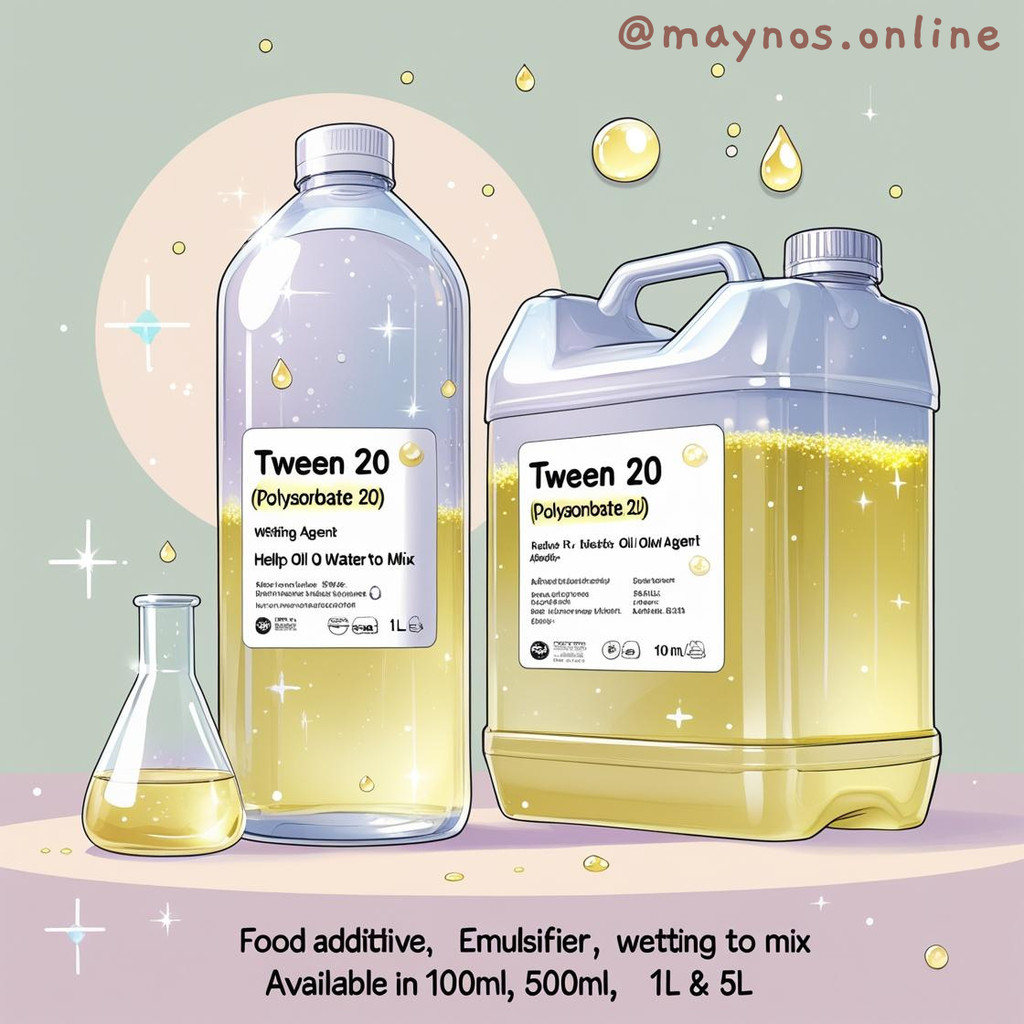 Polysorbate 20/Tween 20 山聚 20 [5Lit] วัตถุเจือปนอาหาร/สารละลาย/น้ํามันช่วย & น้ําเพื่อผสม