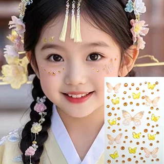 พร้อมส่งในไทย สติกเกอร์เพชรเทียม ผีเสือ 3D สําหรับตกแต่งเล็บ แต่งหน้า DIY