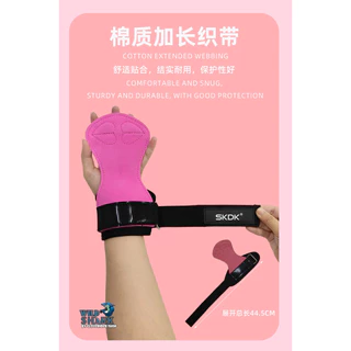 🔥🔥🔥ถุงมือฟิตเนส STRAPS Leather Grip pads & Strap SKDK หนังวัวแท้ สำหรับผู้หญิง (1คู่)