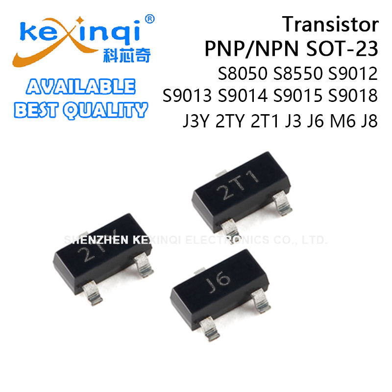 (20-100 ชิ้น) S8050 S8550 S9012 S9013 S9014 S9015 S9018 SOT-23 ทรานซิสเตอร์ PNP/NPN J3Y 2TY 2T1 J3 J