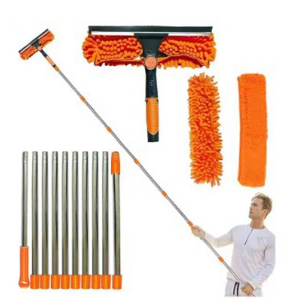 BO ไม้กวาดทําความสะอาดหน้าต่าง ปัดฝุ่นทําความสะอาด 2 In 1 Washing Ceiling Duster, Multi-Function Long Duster Dust Remover Extension Pole ที่ปัดน้ําฝนหน้าต่างในครัวเรือน ราคา ถูกที่สุด ดีลบีเคเค แกลเลอรีภาพที่ 7