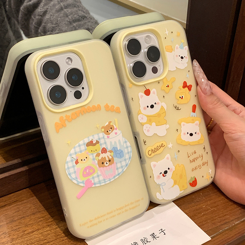 Insการ์ตูนหมีเค้กชีส West Highland frosted hard Case สําหรับ iPhone Case 16promax 16pro 16plus 15plus 15 15promax 14promax 13pro 13promax 12promax 12 12pro 11 11promax