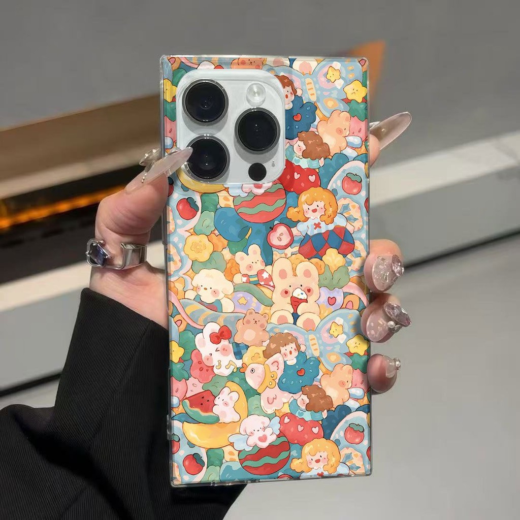 [Cube] ก้อนน้ําแข็งการ์ตูนสัตว์น่ารักเหมาะสําหรับ Apple 16ProMax/15/14iPhone13/12 เคสโทรศัพท์
