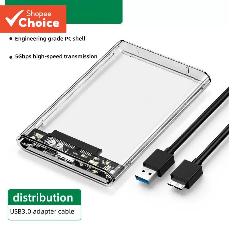 เคสฮาร์ดไดรฟ์ USB C Type C 3.0 2.0 กล่องใส่ HDD ภายนอก 2.5 นิ้ว SATA SSD รองรับ 6TB มือถือ