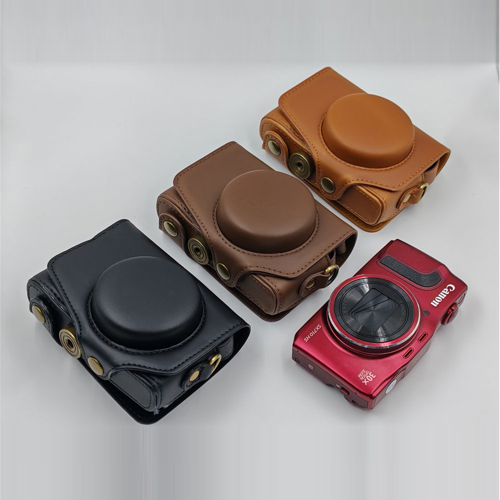 กระเป๋ากล้องหนัง PU สําหรับ Canon PowerShot SX710 SX710HS SX700 SX700HS กระเป๋าป้องกันพร้อมสายคล้อง