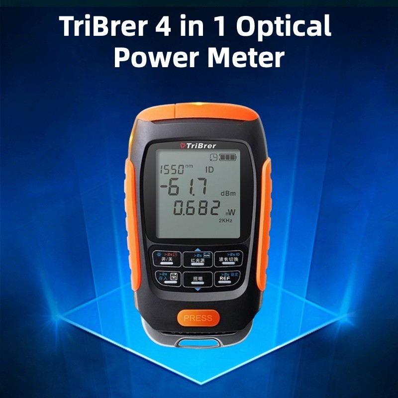 TriBrer 4 in 1 Optical Power Meter เครื่องวัดกำลังแสง OPM -50 to +30dBm Visual Fault Locator VFL RJ45 Network Test LED Flashlight แบตเตอรี่ชาร์จได้