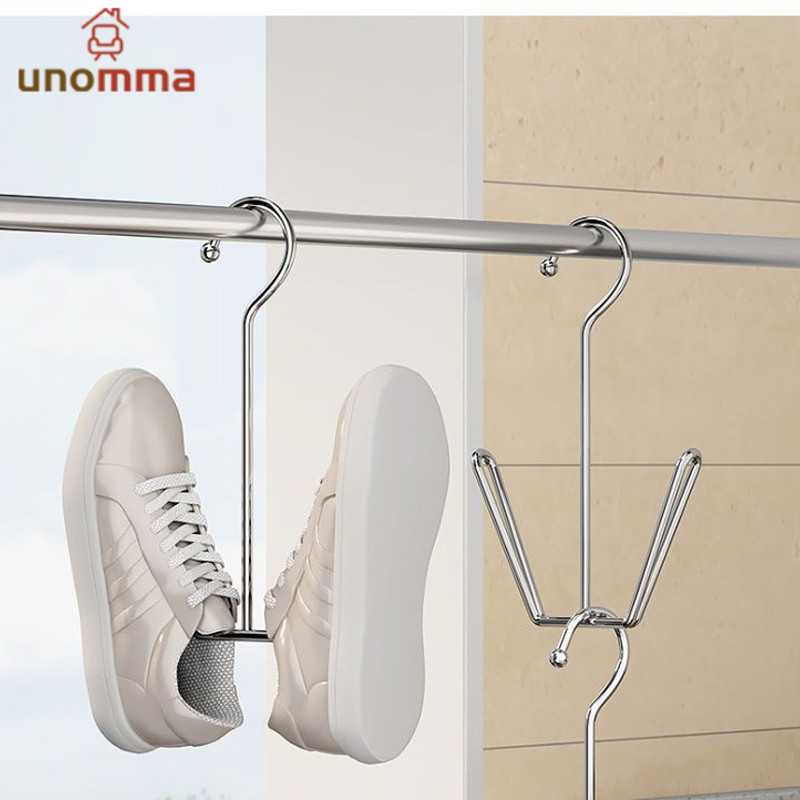 🎈ไม้แขวนตากรองเท้าสแตนเลส แขวนรองเท้า ถุงเท้า unomma