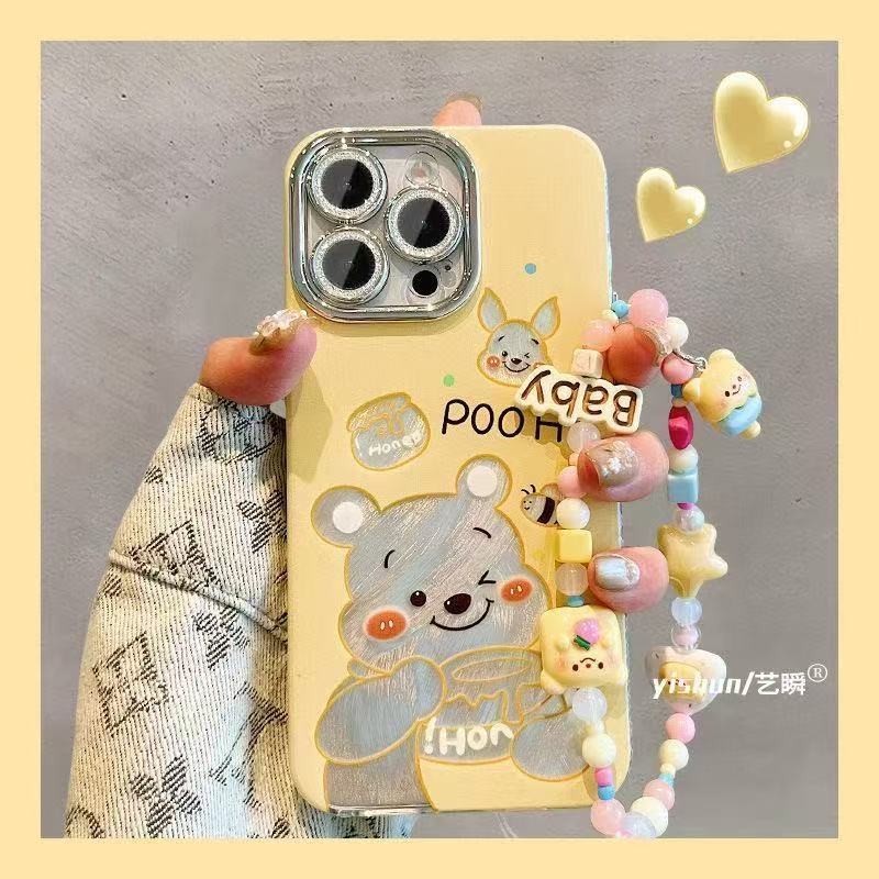 ✨หมีพูห์เหมาะสําหรับ แอปเปิล 16โปรแม็กซ์ เคสโทรศัพท์ ไอโฟน15 เส้นด้ายขนนก 14 ทั้งหมด 13 สามารถ121125.6.12