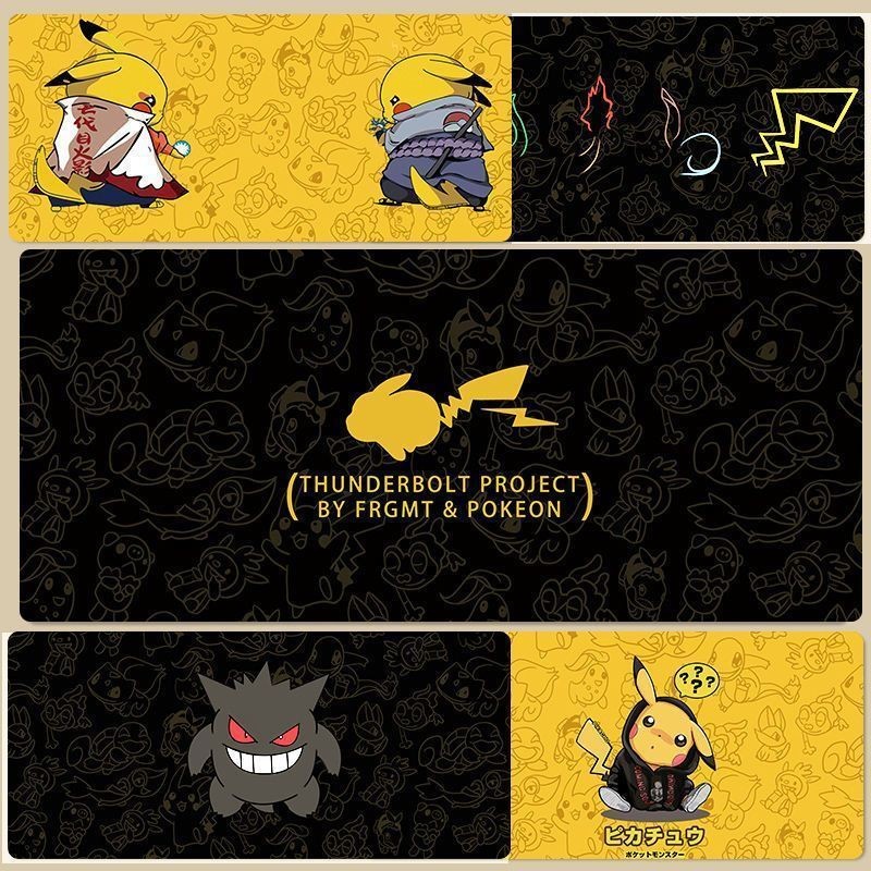Pikachu Mouse Pad ขนาดใหญ่ Creative Boys Desk Pad Pokémon แป้นพิมพ์คอมพิวเตอร์ Pad Custom Seaming