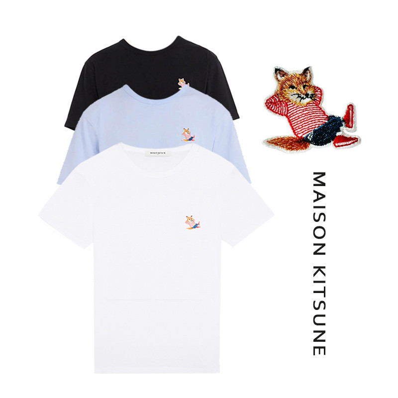 ขายร้อน Fox ปักกราฟิกหลวม Tee ขี้เกียจสไตล์ 100% ผ้าฝ้ายพรีเมี่ยม Unisex รอบคอแขนสั้นสําหรับชาย Wofor ผู้ชาย 200 GSM plus ขนาดถุงเสื้อ