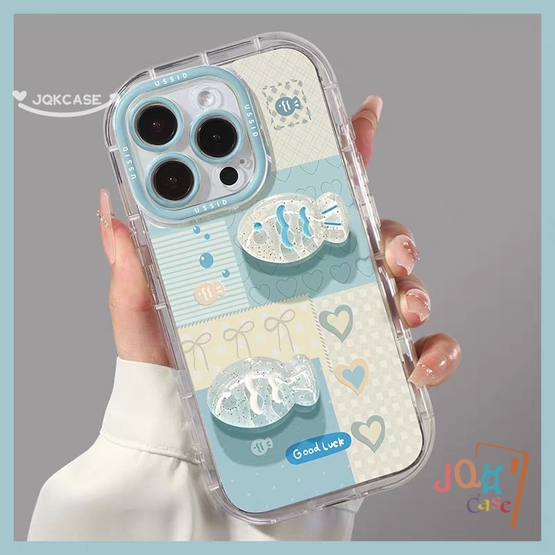 เคสไอโฟน7 ปลาน้ำลึก  สำหรับ IPhone 13 16 12 15 11 14 Pro Max XR X XS 7Plus 8Plus Max 15 16 7 8 Plus SE เคสโทรศัพท์คู่รัก