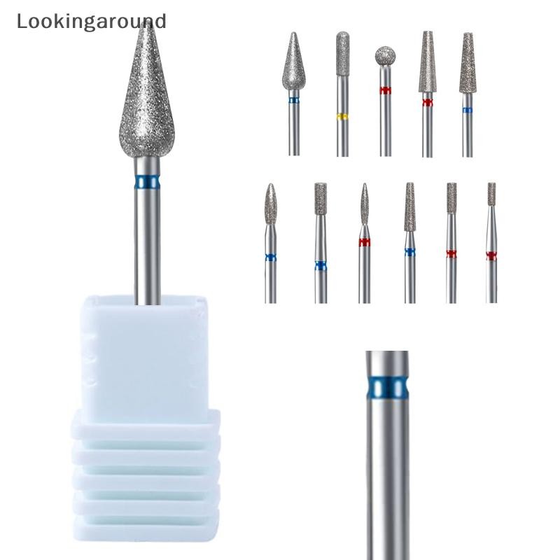 [LO] เพชรเจาะเล็บ Bits ทําความสะอาดหนังกําพร้าสําหรับสว่านไฟฟ้าทําเล็บมือเล็บเท้าขัดเล็บเครื่องมือ S