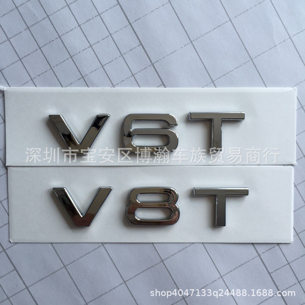 เหมาะสําหรับ Audi Original V6T V8T รถป้าย A6LQ3S4S8SQ5A8L ดัดแปลง Fender ป้ายด้านข้างตกแต่งรถอุปกรณ์