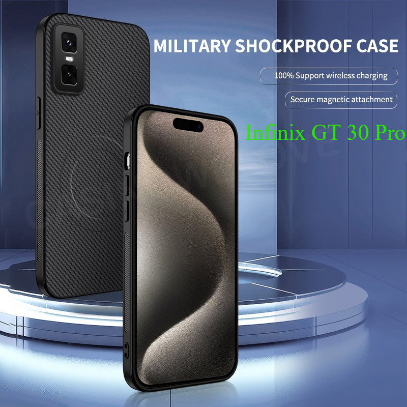 สําหรับ Infinix GT 30 Pro 5G 2025 รูปแบบคาร์บอนไฟเบอร์เคสโทรศัพท์แม่เหล็กสําหรับ Infinix GT 30 Pro GT 50 Pro GT30 20 30 Pro กันกระแทกป้องกันกลับ Hard Cover