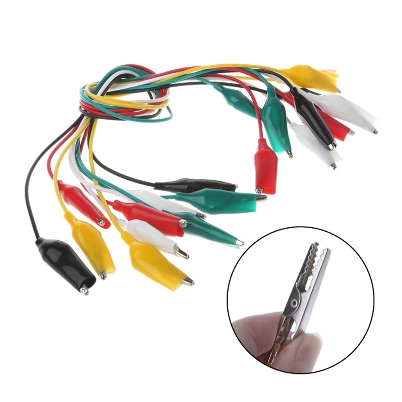 Yao 10 ชิ้นคลิปจระเข้พร้อมลวดจระเข้ปลายคู่คลิปสายเคเบิลทดสอบลวด - รูปที่ 2