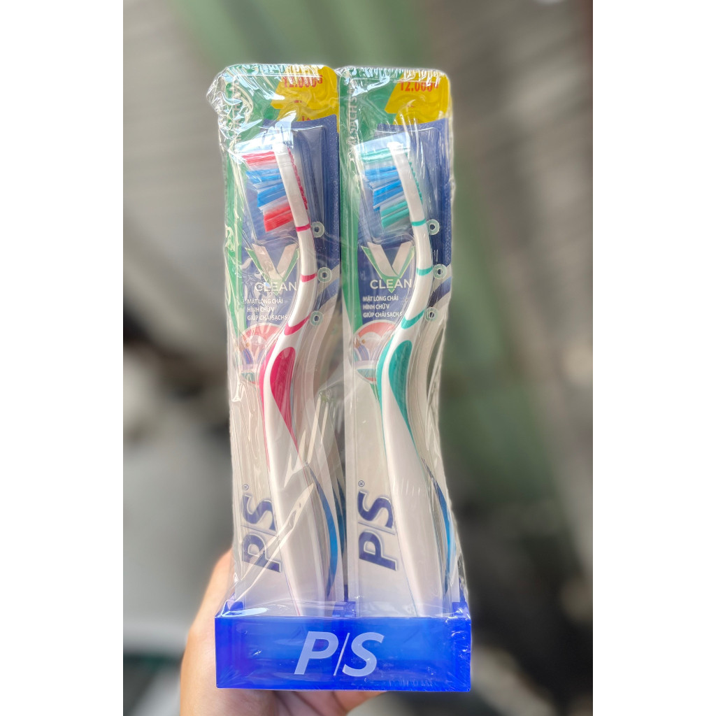 Combo แปรงสีฟัน P/S 2 ชิ้น - ขนแปรงรูปตัว V สําหรับทําความสะอาดอย่างล้ําลึก