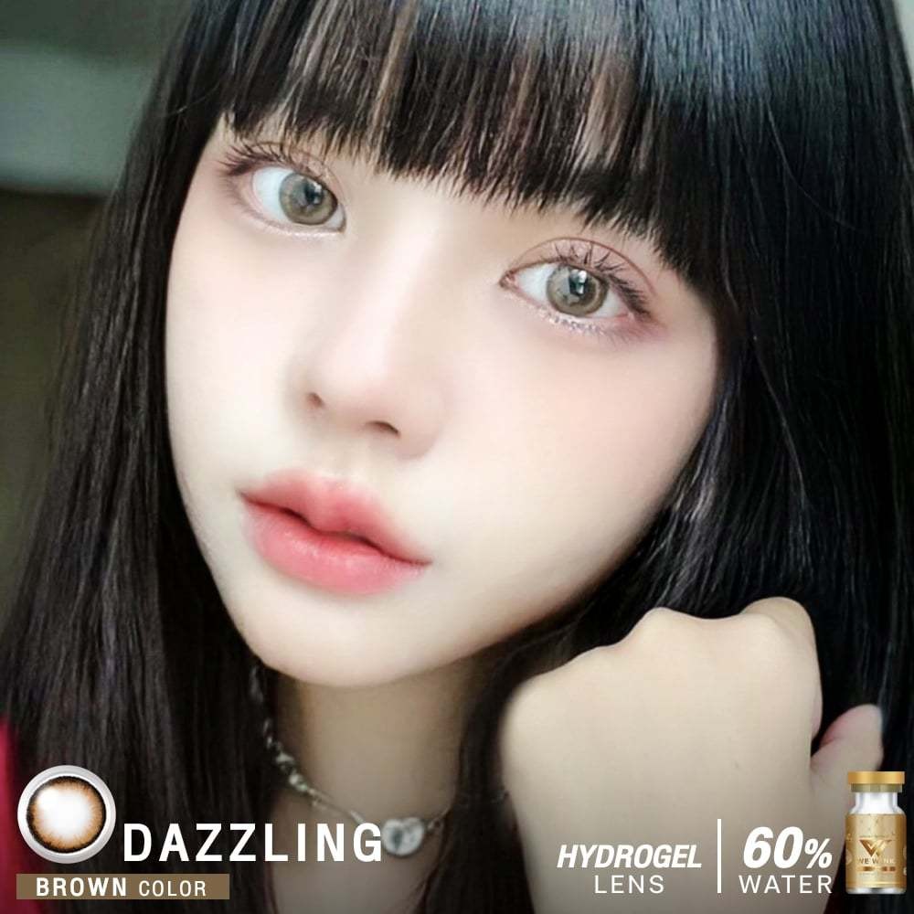 🔥คอนแทคเลนส์❤️Size : S / M❤️Dazzling / Mini Dazzling (We Wink) สี : Brown / Gray