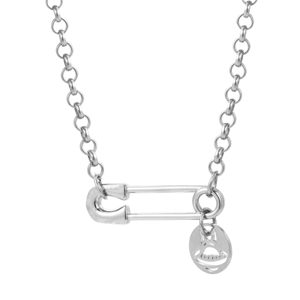 ขนาดใหญ่ Pin Hollow Saturn จี้สร้อยคอไทเทเนียมเหล็ก Non-Fade หญิงหรูหรา Punk สไตล์การออกแบบ Clavicle Chain