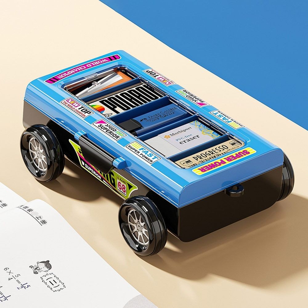 กล่องดินสอ โรสดี, การออกแบบแข่งรถดินสอความจุขนาดใหญ่, กล่องเก็บเครื่องเขียนมัลติฟังก์ชั่นสองชั้นสร้างสรรค์สําหรับเด็กชาย/เ - รูปที่ 6