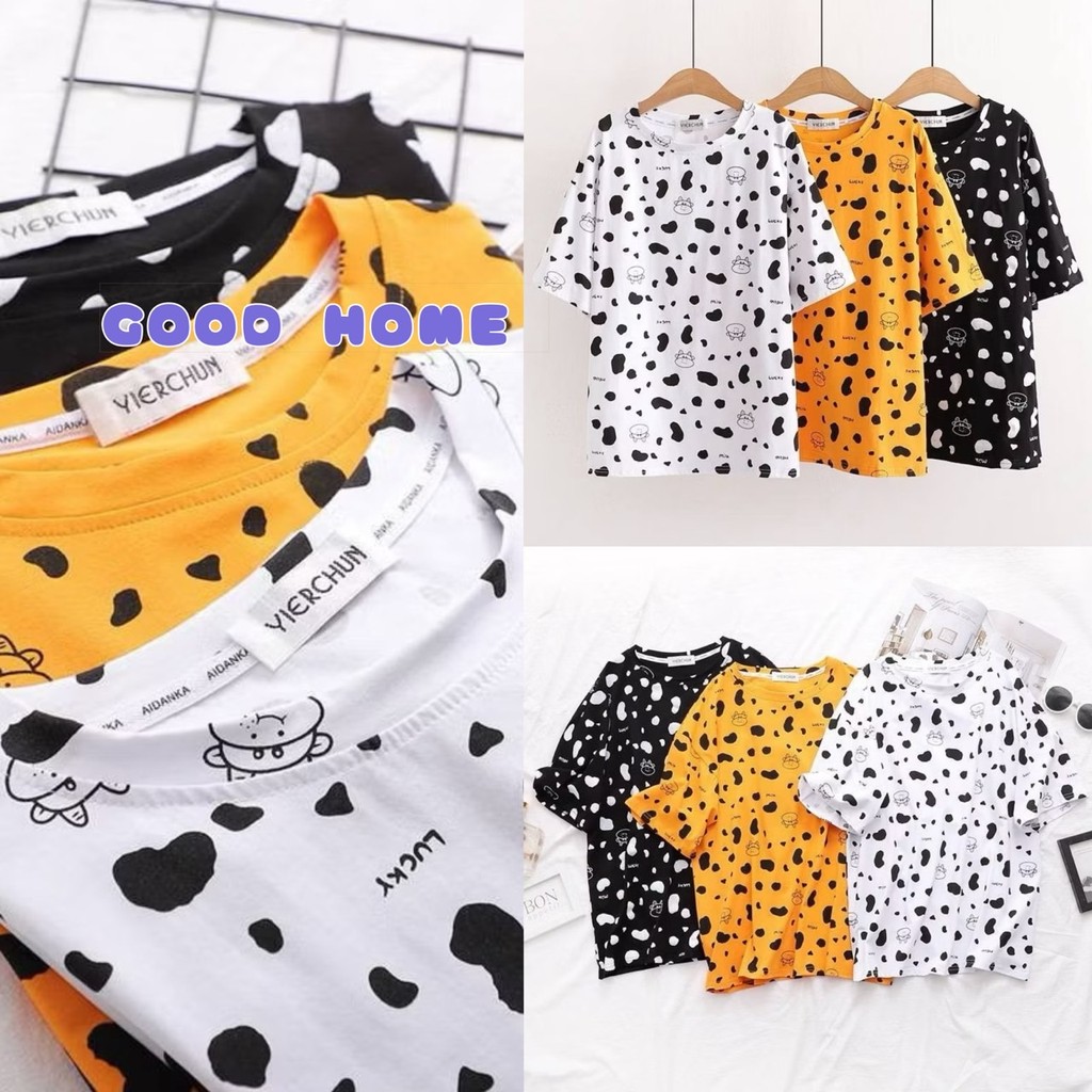 พร้อมส่ง เสื้อยืดทรง oversize ลายวัว ผ้านิ่ม ใส่สบาย พร้อมส่งในไทย #CW02 – โปรปัง