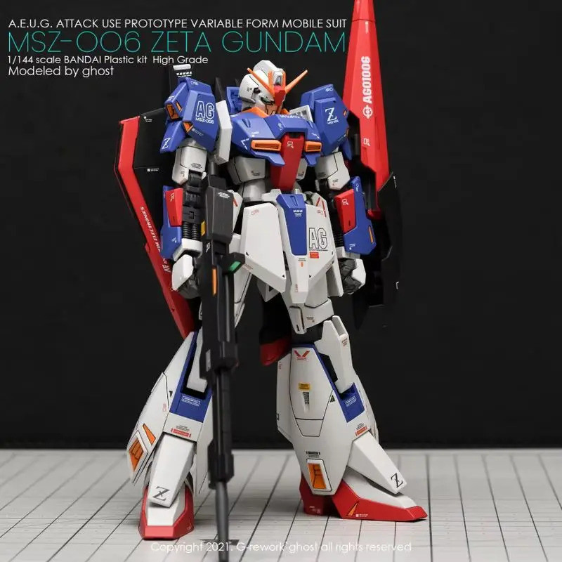 Jms Model Hg 1/144 Msz-006 Zeta Model Kit Assembly Anime Cartoon Action Doll Plastic Model Hobbies C