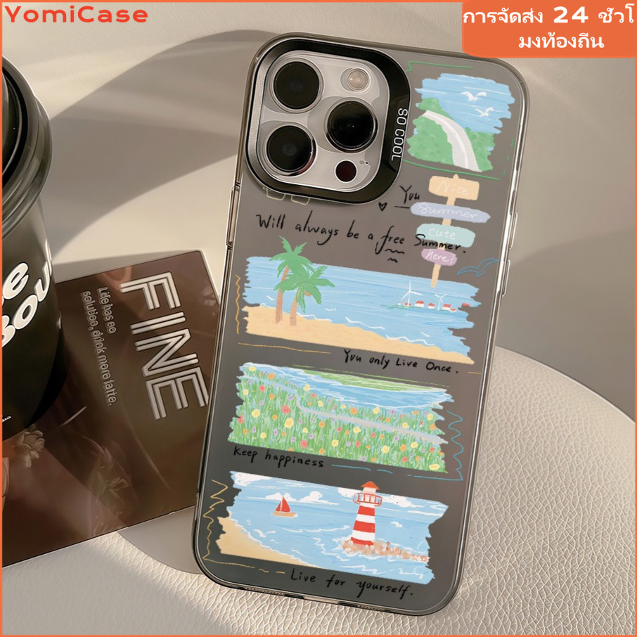 เคสแข็ง การ์ตูนฤดูร้อนริมทะเล น่ารัก เคสโอปโปA31 A15 A17 A3s for oppoA38 A16 A5s A7 A55 A54 A57 A74 A77 A78 A58 A98 A96