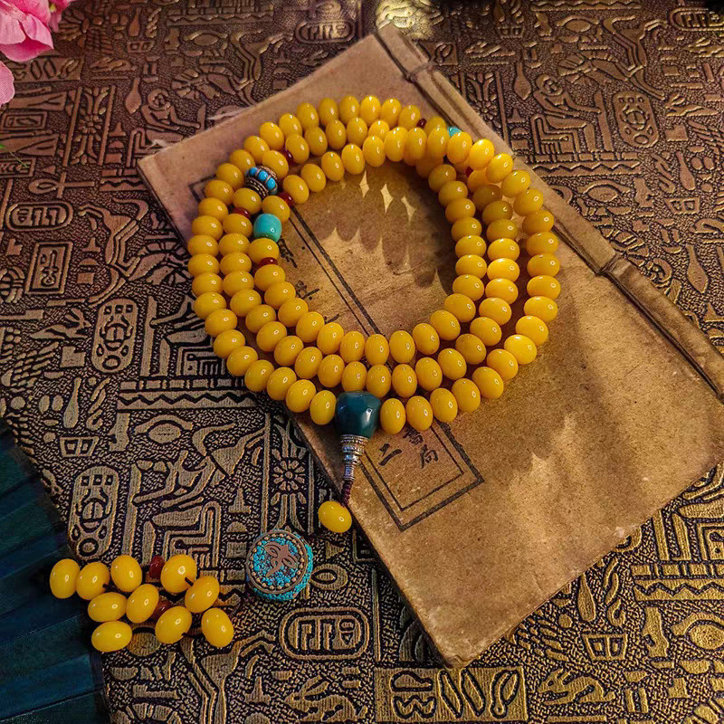 สร้อยข้อมือเมล็ดบอดี 108 เม็ดสำหรับผู้หญิง สร้อยคอเมล็ดบอดีหยกขาว
