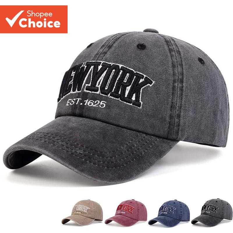 หมวก Trucker เย็บปักถักร้อยตัวอักษรนิวยอร์ก - หมวกกันแดดแบบปรับได้สําหรับกลางแจ้ง/การเดินทาง