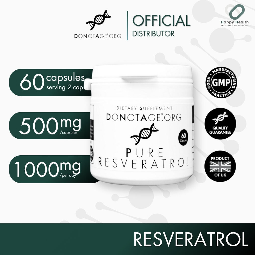 Resveratrol (60 แคปซูล) Do Not Age 1000 mg. (Trans-resveratrol 1000 mg.) เรสเวอราทรอล