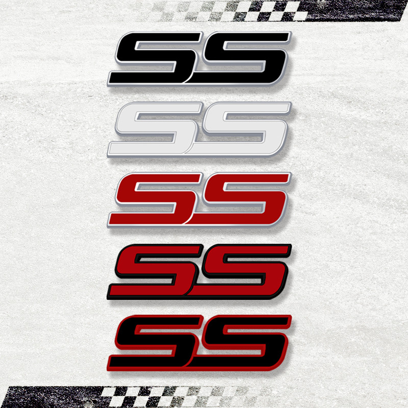 3D สติกเกอร์รถ SS หัวด้านหน้า Grille Badge โลหะรูปลอกสัญลักษณ์สําหรับ Chevrolet Camaro Aveo Chevy Zl