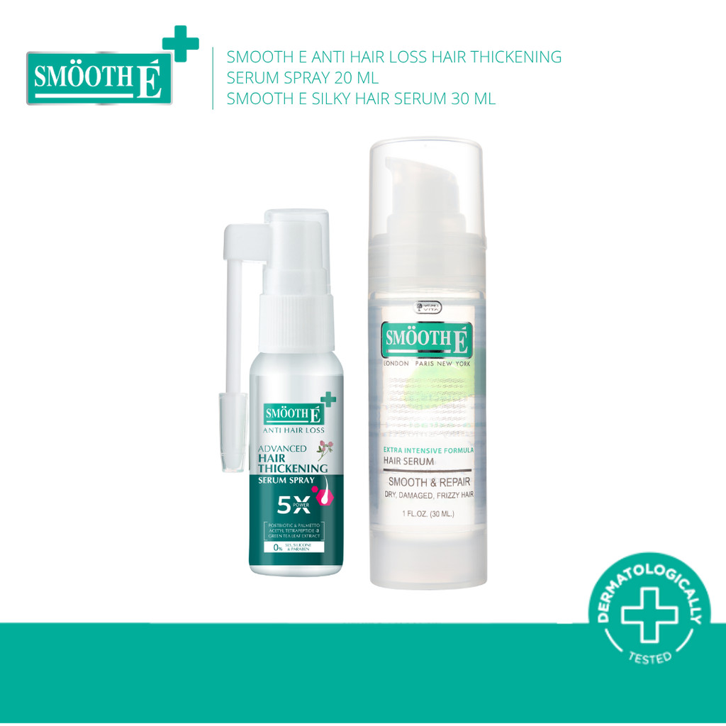 [แพ็คสุดคุ้ม] Smooth E Duo Anti Hair Loss Spray 20 ml. สเปรย์ลดผมร่วง Silky Hair Serum บำรุงผมสวยเงางาม ผมนุ่มลื่น